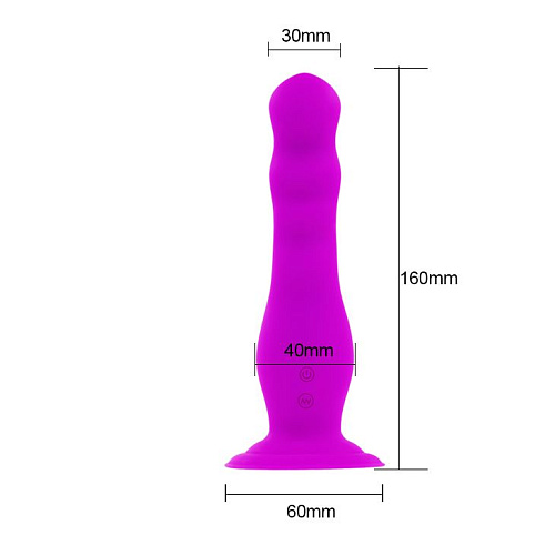 Перезаряжаемый лиловый анальный стимулятор Baile Moving BI-014172 (16 см)