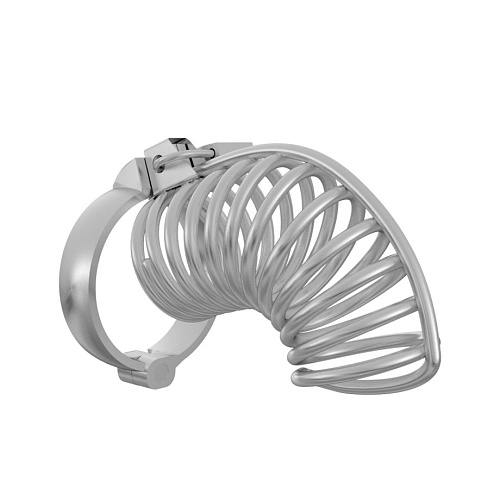 Стальной мужской пояс верности в виде колечек с замочком Сумерки богов 742-06 PP DD