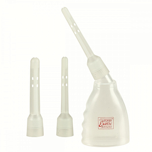 Набор для спринцевания белого цвета с 2 насадками California Exotic Novelties Ultimate Douche SE-0374-00-3