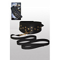 Чёрный кожаный ошейник с шлейкой Sitabella Gold Collection 3120-1G