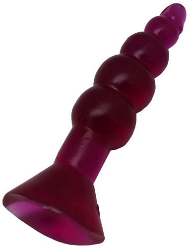 Малиновая гелевая анальная ёлочка Eroticon 30164 (17 см)