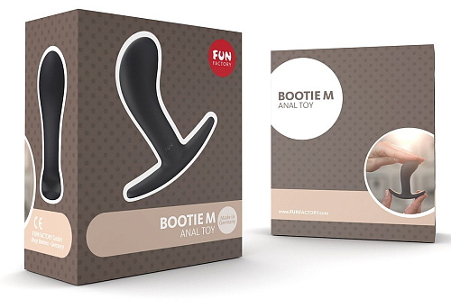 Чёрная анальная пробка Fun Factory Bootie M 24808 (9,3 см)