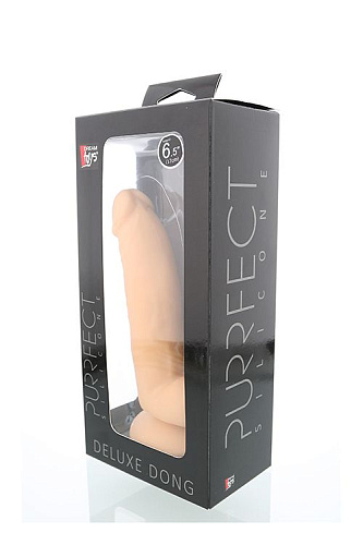 Телесный фаллоимитатор с подошвой-присоской Dream Toys PURRFECT SILICONE DELUXE DONG 6.5INCH 21026 (17 см)