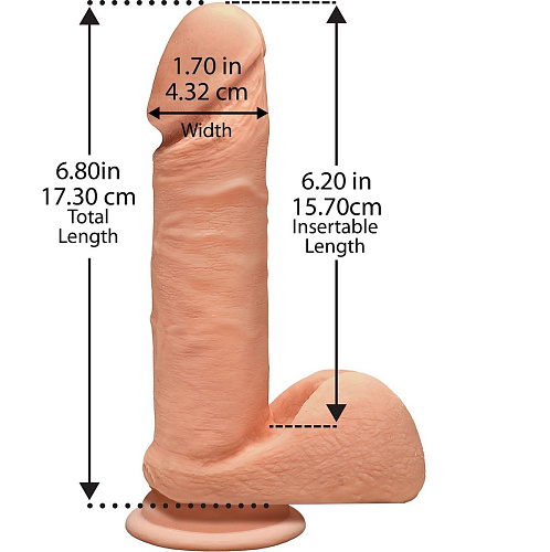 Телесный фаллоимитатор на присоске Doc Johnson The D Perfect D 7 Vanilla 1700-25-CD (17,78 см)