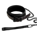 Фиолетово-чёрный ошейник с поводком Dream Toys BLAZE COLLAR AND LEASH PURPLE 21271