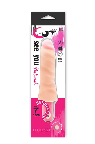 Телесный вибратор-реалистик Dream Toys SEE YOU NATURAL DUAL DENSITY 21062 (18 см)