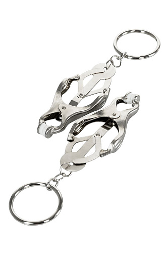 Серебристые зажимы для сосков ToyFa Theatre 705003