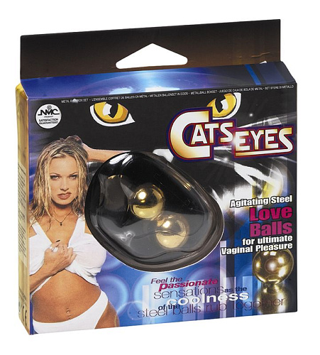 Золотистые вагинальные шарики NMC CATS EYES STEEL LOVE BALLS GOLD 150108