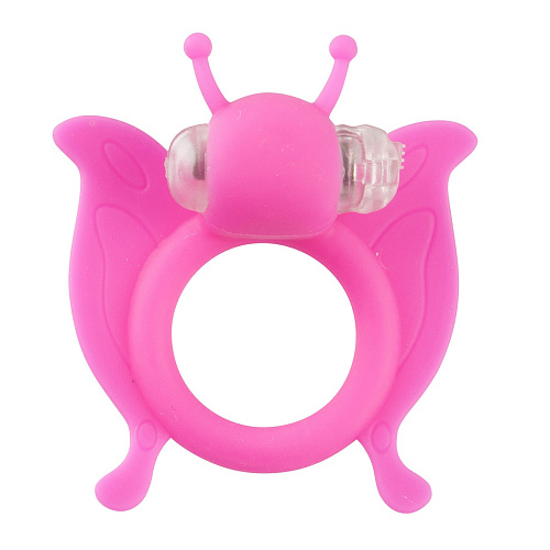 Розовая вибронасадка-«бабочка» Shots Media BV Butterfly SLI003