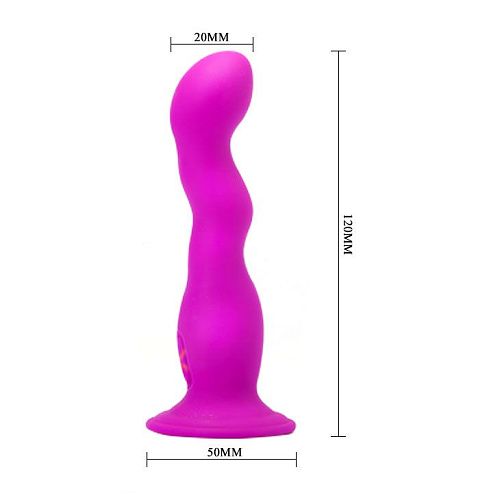 Перезаряжаемый лиловый вибратор с волнистым стволом Baile Stirring BI-014155 (12 см)