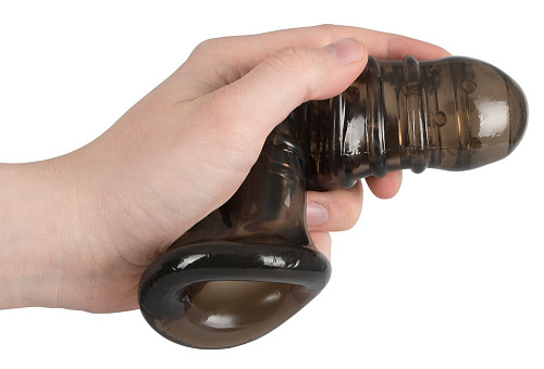 Дымчатая насадка на пенис с рёбрышками и отверстием под мошонку Orion Rebel smoke 05144620000