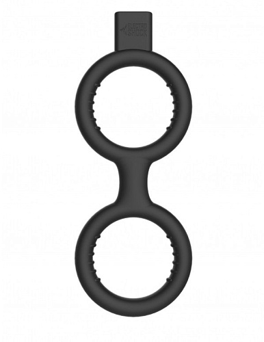 Кольцо с электростимуляцией Shots Media BV E-Stimulation Cock Ring with Ballstrap ELC005BLK
