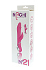 Розовый ротатор с клиторальным отростком Tonga NAGHI NO.21 RECHARGEABLE DUO VIBRATOR 530021