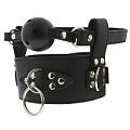 Чёрный кляп-шар с отверстиями и ошейником Dream Toys BREATHABLE BALL GAG WITH COLLAR 21326