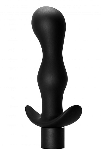 Чёрная фигурная анальная пробка с вибрацией Lola toys Passion 8004-01Lola (14 см)