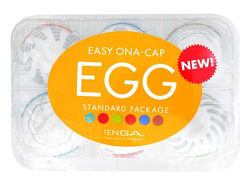 Набор из 6 мастурбаторов с различным рельефом Tenga EGG Easy Beat EGG-VP-3