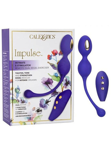Фиолетовые виброшарики с электростимуляцией California Exotic Novelties Impulse Intimate E-Stimulator Dual Kegel SE-0630-08-3