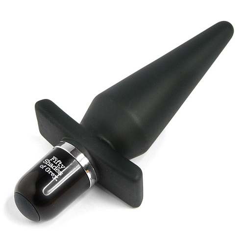 Чёрная анальная пробка с вибрацией Fifty Shades of Grey Delicious Fullness Vibrating Butt Plug FS-48291 (14 см)