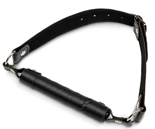 Чёрный кляп-трензель на регулируемом ремешке Пикантные штучки DP196