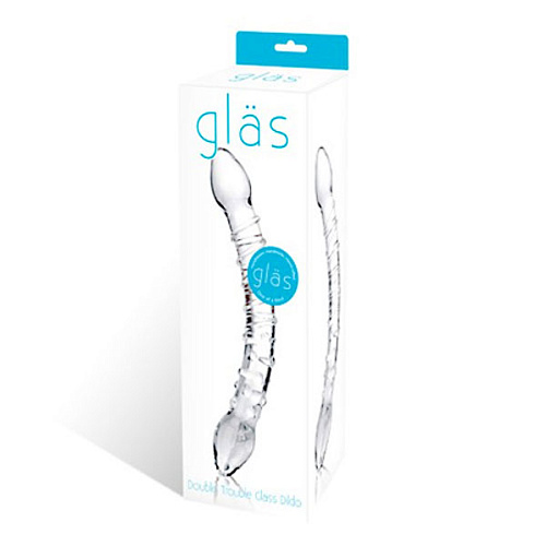 Прозрачный стеклянный фаллоимитатор с двумя концами Glas GLAS-16