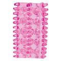 Фиолетовая насадка на пенис с шипами и шишечками Dream Toys BASICX TPR SLEEVE PINK 0.7INCH 20683