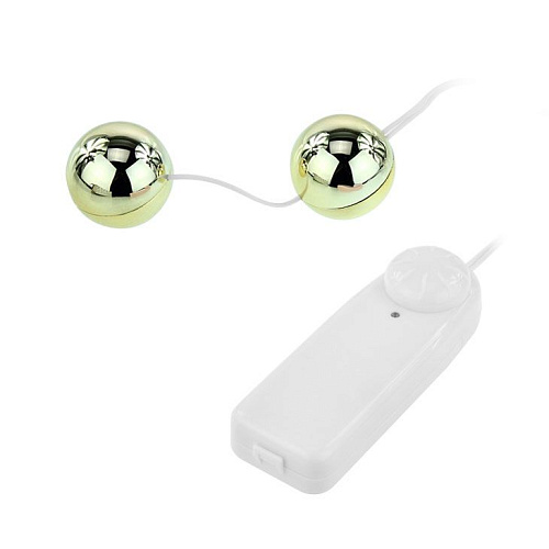 Золотистые шарики с вибрацией Baile Goden Balls BI-014049-6