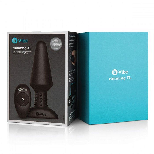 Большая чёрная вибропробка b-Vibe Rimming Plug XL BV-016-BLK (16 см)