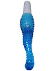Синий гелевый анальный вибратор с пупырышками Eroticon 30170 (22 см)