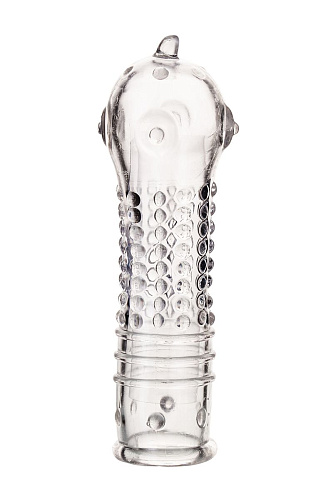 Прозрачная закрытая насадка на пенис A-toys TOYFA 768012 (14,7 см)