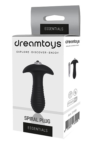 Чёрный анальный вибромассажёр Dream Toys SPIRAL PLUG 21488 (11 см)