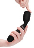 Чёрный универсальный вибратор с электростимуляцией Shots Media BV Electro Vibrating Wand ELC018BLK