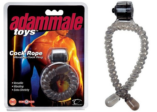 Дымчатое эрекционное лассо с вибрацией Topco Sales Adam Male Toys Cock Rope 1486010