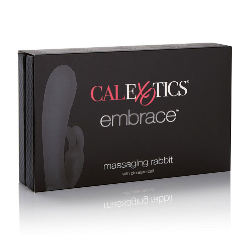 Розовый перезаряжаемый вибромассажёр California Exotic Novelties Embrace Massaging Rabbit SE-4609-20-3