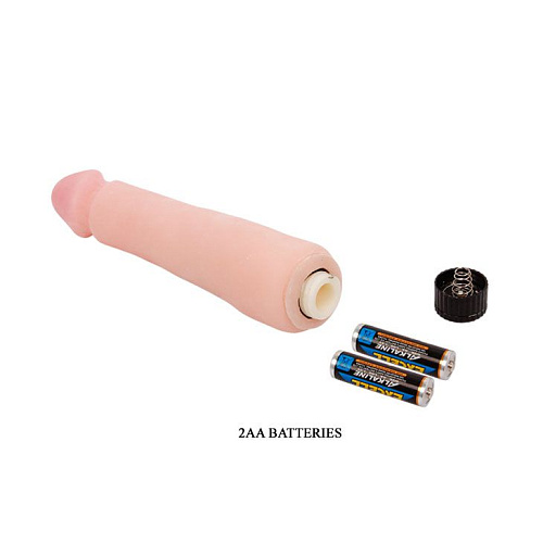 Гладкий вибратор с ярко выраженной головкой телесного цвета Baile BW-006028R