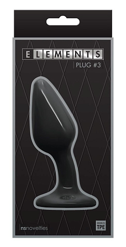 Чёрный гладкий изогнутый анальный плаг NS Novelties Plug № 3 NSN-0933-03 (12,3 см)