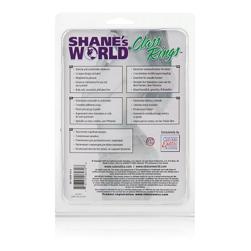 Набор колец на пенис из эластомера фиолетового цвета California Exotic Novelties Shane s World Class Rings SE-1430-14-2