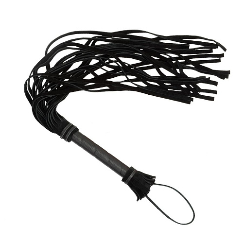 Чёрная плеть с кожаной рукоятью Sitabella 3010-1bk (65 см)