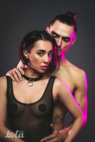 Чёрно-красный ошейник Lola toys Cabaret 1088-01lola