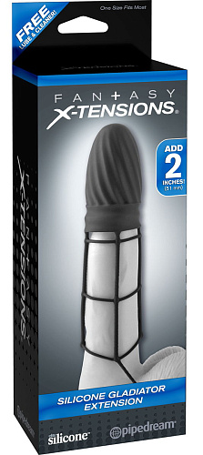 Чёрная насадка Pipedream Silicone Gladiator Extension PD4138-23 (14 см)