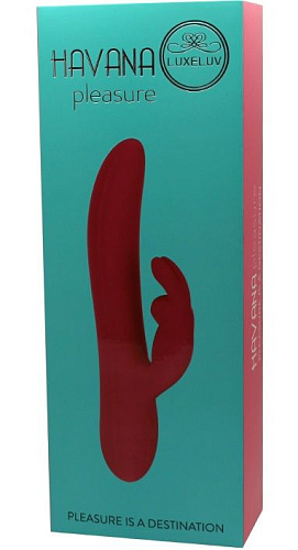 Розовый вибратор с клиторальным стимулятором LuxeLuv HAVANA (23,5 см)