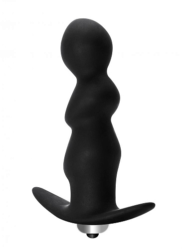 Чёрная фигурная анальная вибропробка Lola toys Spiral Anal Plug 5008-03lola (12 см)