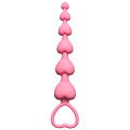 Розовая анальная цепочка Lola toys Heart s Beads Pink 4101-01Lola (18 см)