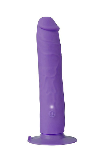 Фиолетовый вибратор-реалистик на присоске Dream Toys PURRFECT SILICONE ONE TOUCH 21259 (20,5 см)