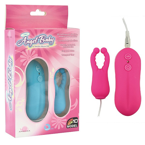 Розовый вибростимулятор с усиками Howells Angel Baby NIpple Cock clips 33002-pink