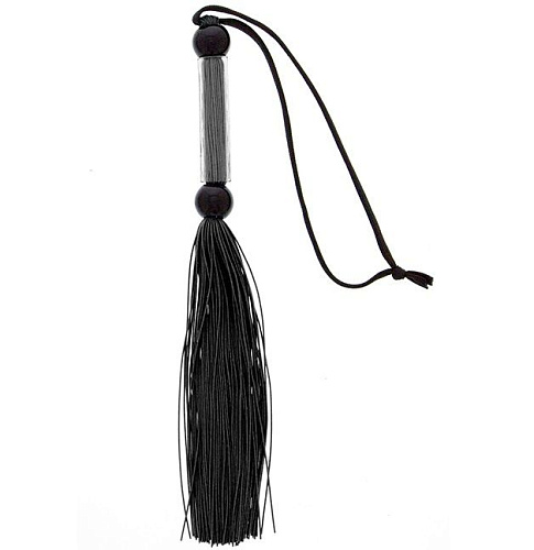 Чёрная мини-плеть из силикона и акрила Blush Novelties SILICONE FLOGGER WHIP 520086 (25,6 см)