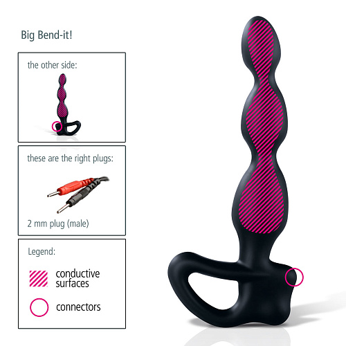 Чёрный аксессуар для электростимулятора MyStim Big Bend-it 46465