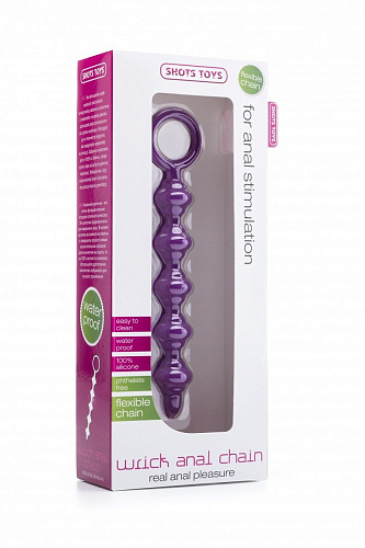 Фиолетовая анальная цепочка Shots Media BV Wrick Purple SHT221PUR (18 см)