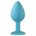 Средняя голубая анальная пробка с розовым кристаллом Lola toys Emotions Cutie Medium 4012-03Lola (8,5 см)