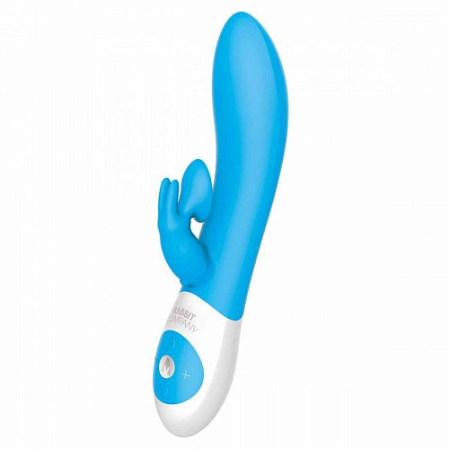 Нежно-голубой вибратор The Rabbit Company The Kissing Rabbit TRC-015BLU