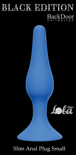 Синяя малая анальная пробка Lola toys Slim Anal Plug Small 4207-02Lola (10,5 см)